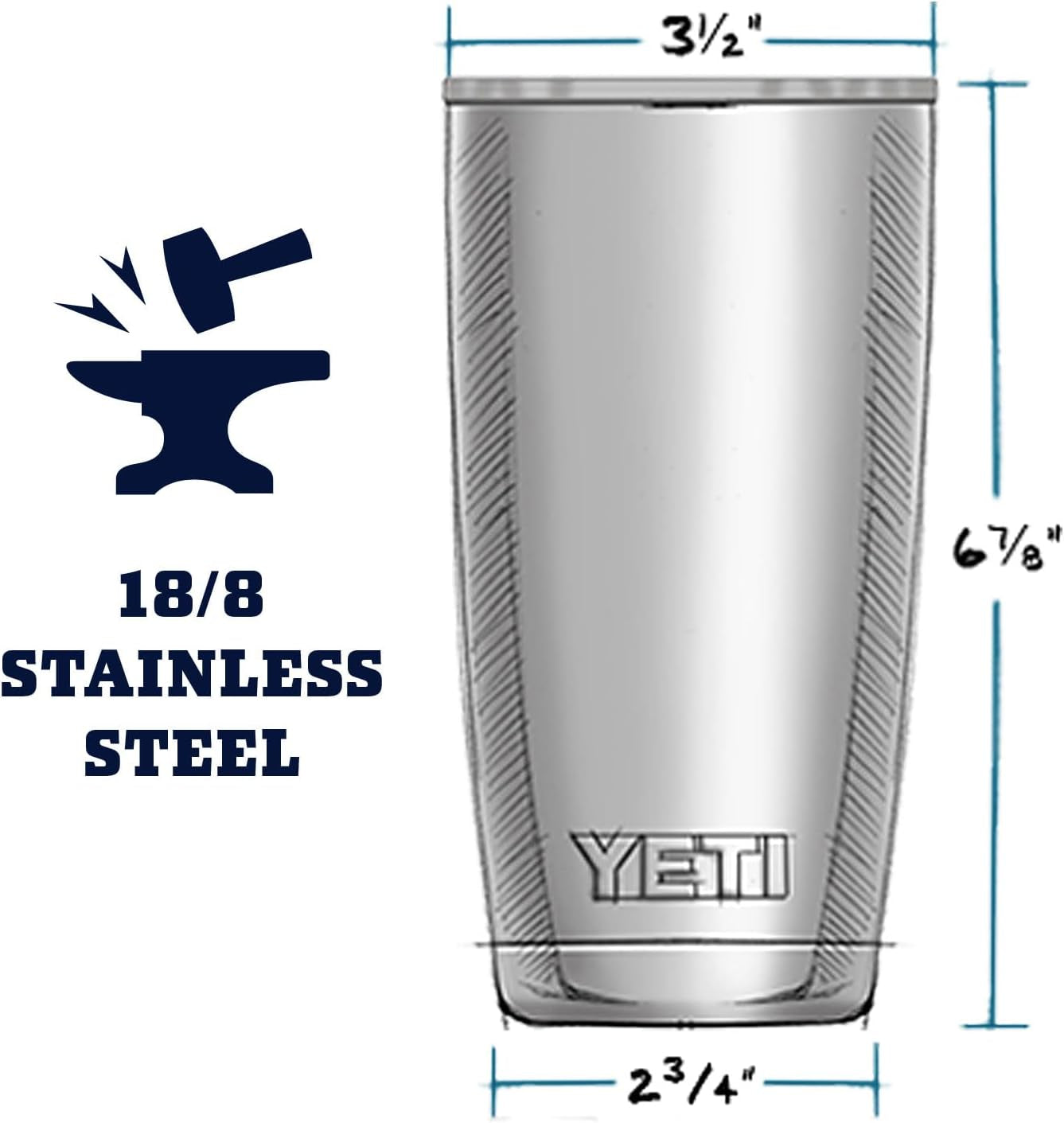 Rambler 20 oz Stainless Steel Vacuum Insulated Tumbler with MagSlider Lid